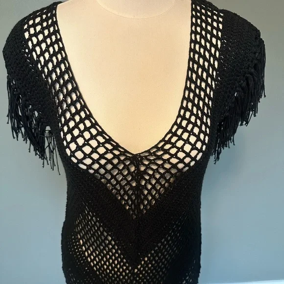 Crochet swim suit cover up, women’s medium vintage Havana - Picture 3 of 5